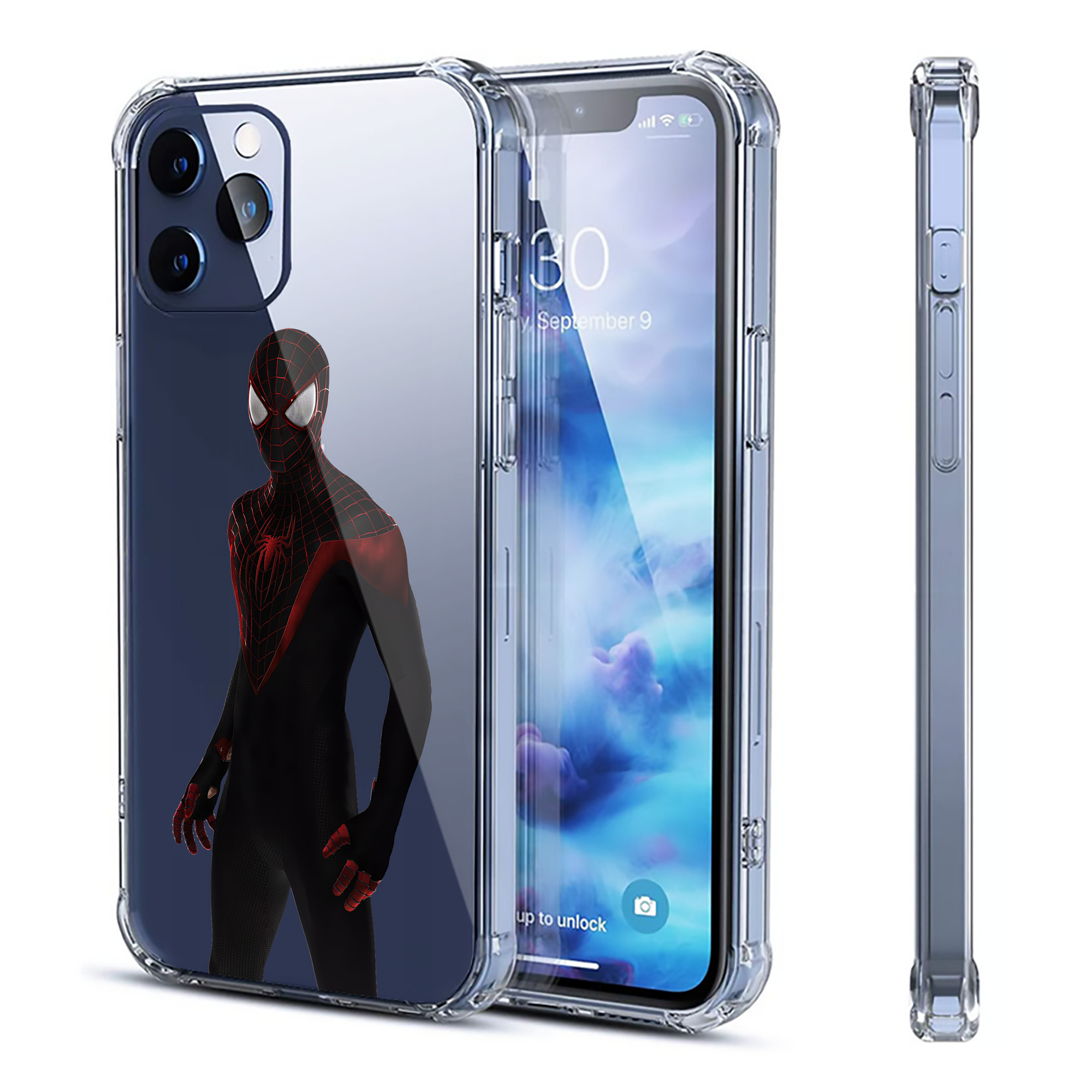（画像用） Spider Man スパイダーマン 【iPhone 12シリーズ対応】透明スマホケース（クリアソフトケース）